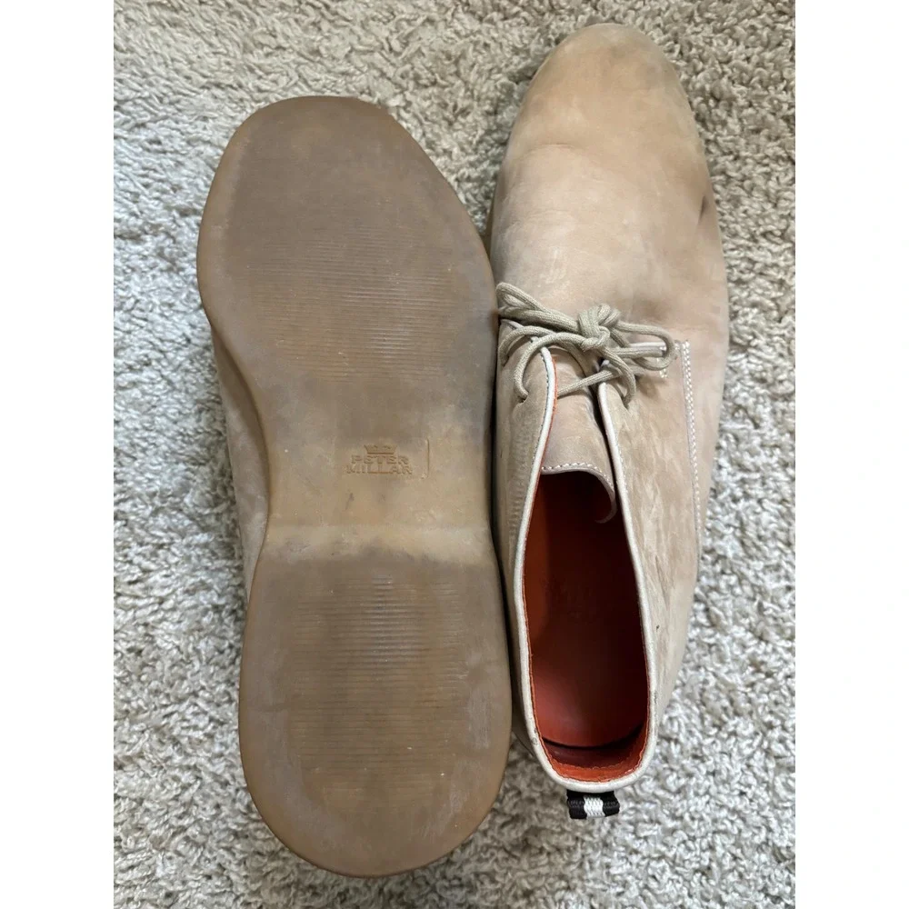 Peter Millar Mens Tan Nubuck Leather Chukka Desert Boots Size 11M MS16F03 Brazil